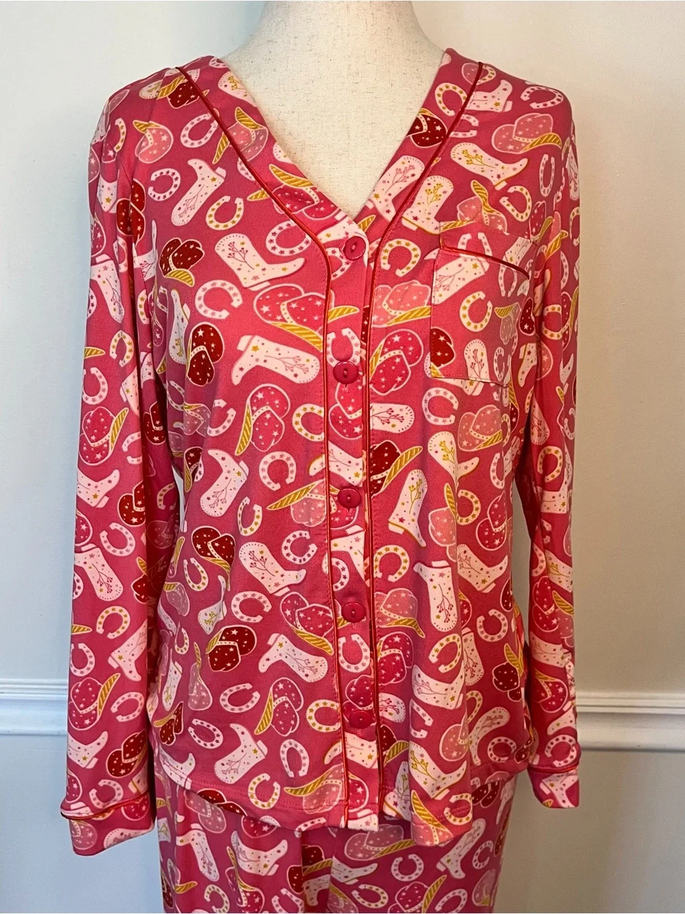 Pink cowgirl Print Pajama Set